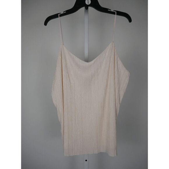 Anne Klein Women's V-Neck Micro-Pleated Knit Tank Cami Top XL - Picture 2 of 8